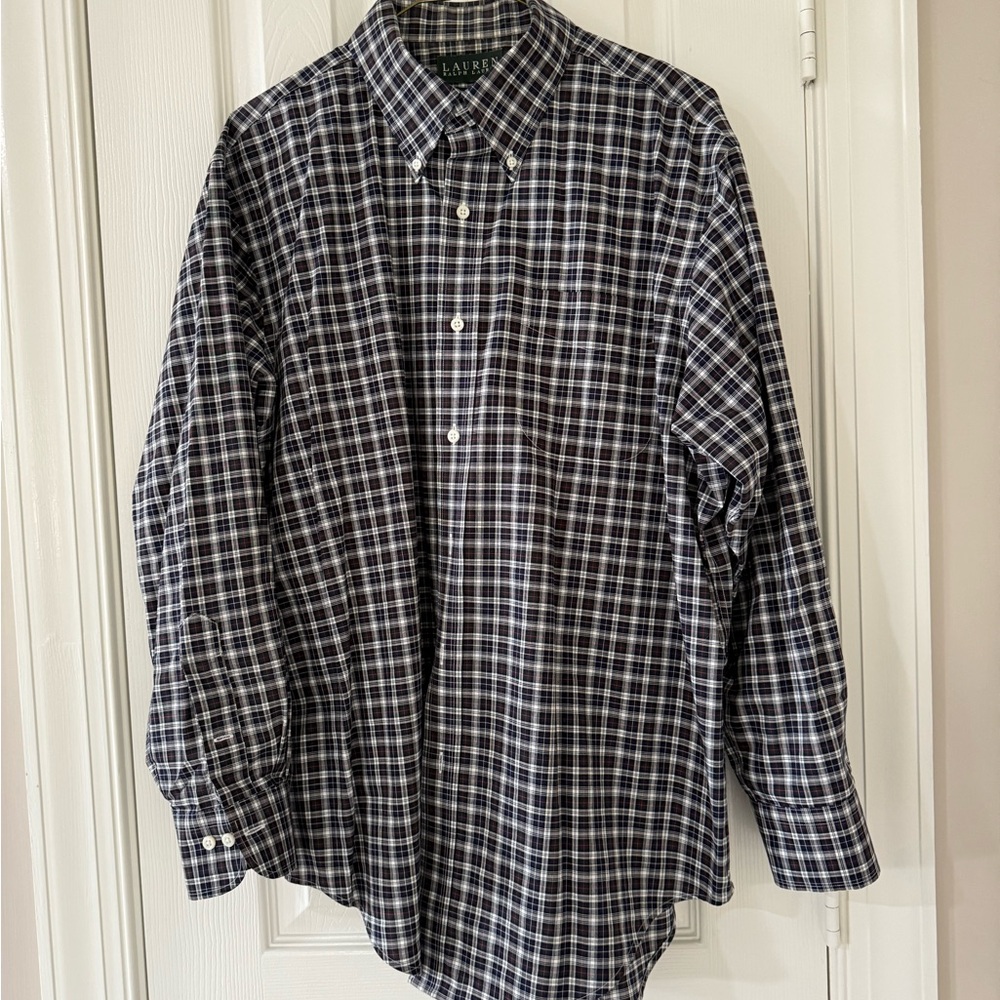 Ralph Lauren Men's Black, Red, White Plaid Shirt